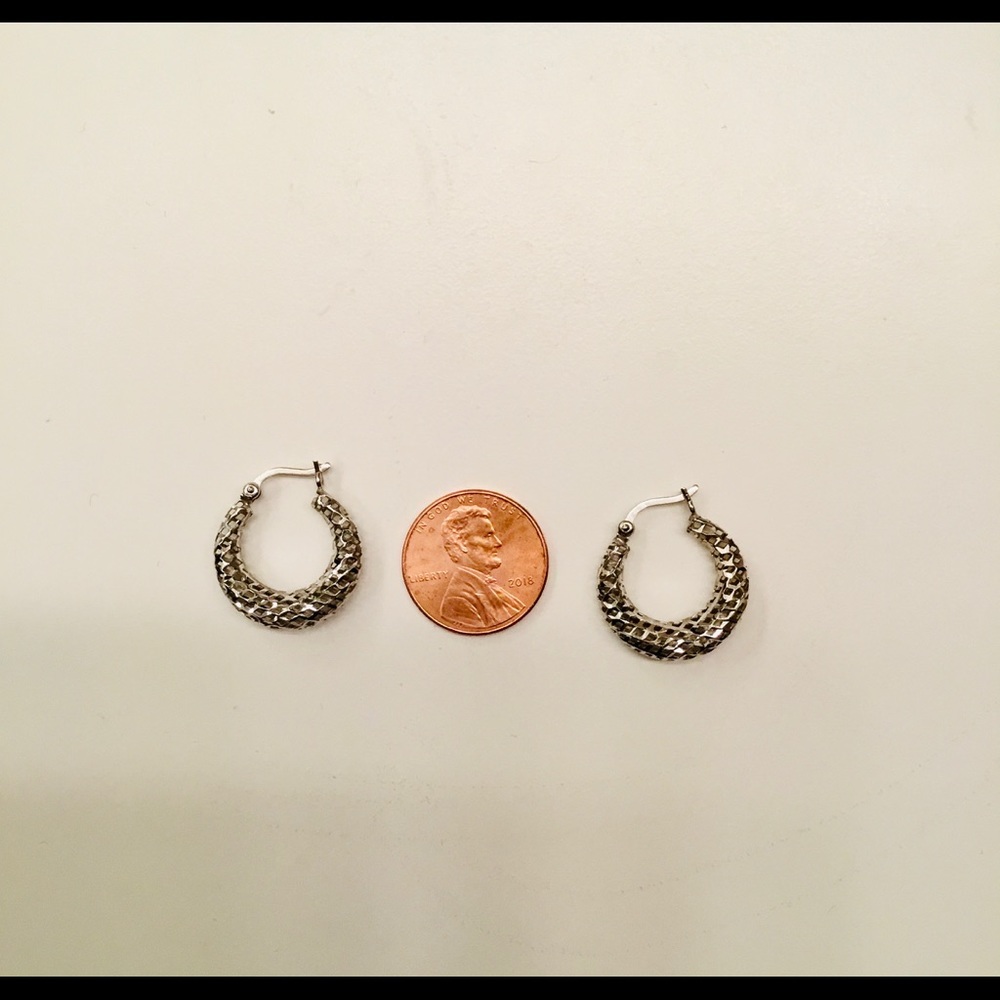 14k White Gold Hoop Earrings